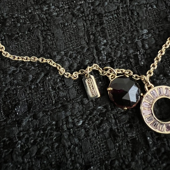 Coach Circle Round Charm Necklace - Gold hardware - Picture 2 of 4